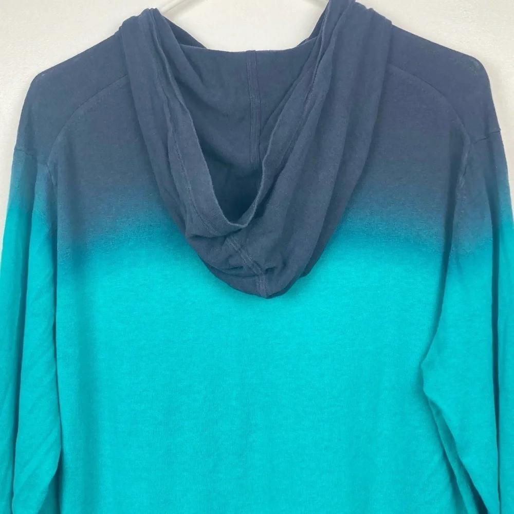 MICHAEL KORS Linen/Cotton Blend Ombré Lightweight Hoodie/Hooded Sweatshirt - XL